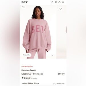 SET Active Glossy Pink Crewneck Staple Sweater